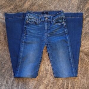 Seven Blue Flare Wide Leg Jeans